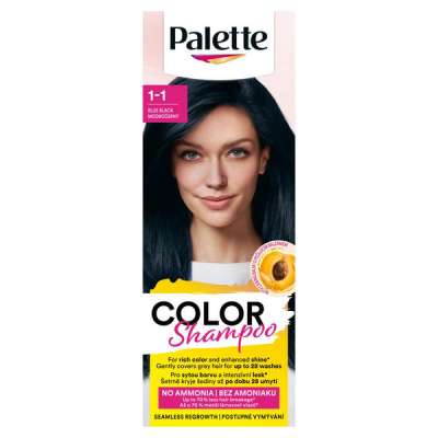 Schwarzkopf Palette Color Shampoo kímélő tartós hajszínező 1-1 kékesfekete - 1 db