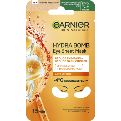 Garnier Skin Naturals Tissue Mask Moisture+ energizáló textil maszk szemkörnyékre - 6 g