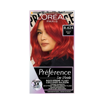 L'Oréal Paris Préférence Vivid Colors tartós hajfesték /8.624 Montmartre Bright Red - 174 ml