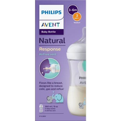 Philips Avent Natural Response AirFree cumisüveg 3 hónapos kortól 260 ml - 1 db