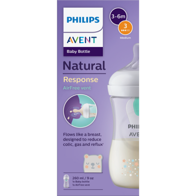 Philips Avent Natural Response AirFree cumisüveg 3 hónapos kortól 260 ml - 1 db