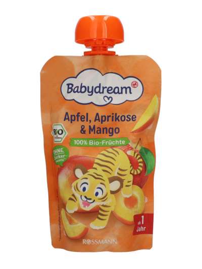 Babydream gyümölcspüré alma-sárgabarack-mangó 1 éves kortól - 100 g