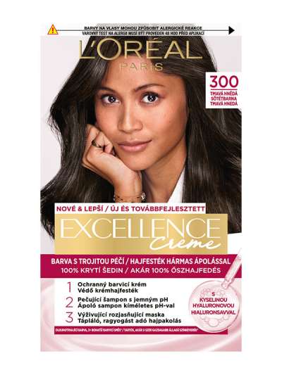 L'Oréal Paris Excellence krémes, tartós hajfesték 3 sötétbarna - 1 db