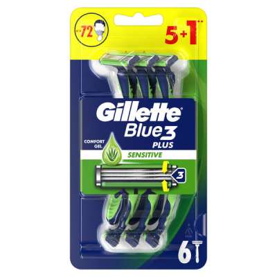 Gillette Blue3 Sensitive eldobható borotva 3 pengés - 6 db