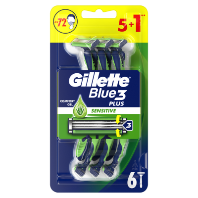 Gillette Blue3 Sensitive eldobható borotva 3 pengés - 6 db