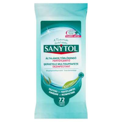Sanytol fertőtlenítő törlőkendő - 72 db
