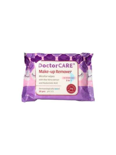 DoctorCare micellás sminklemosó nedves törlőkendő - 20 db