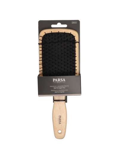 Parsa Beauty Paddle natúr kaucsukfa hajkefe - 1 db