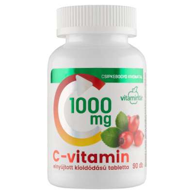 Vitamintár C-vitamin 1000 mg csipkebogyó kivonattal elnyújtott kioldódású tabletta - 90 db