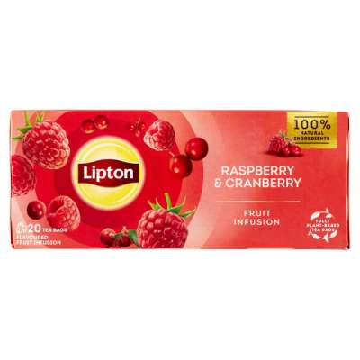 Lipton Fruit Infusion Raspberry & Cranberry ízesített gyümölcstea - 20 db