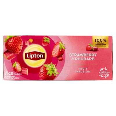 Lipton Fruit Infusion Strawberry & Rhubarb ízesített gyümölcstea - 20 db