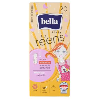 Bella For Teens Energy vékony, légáteresztő tisztasági betét - 20 db