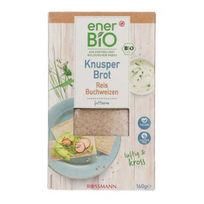 enerBio Bio ropogós rizs&hajdina kenyér - 160 g