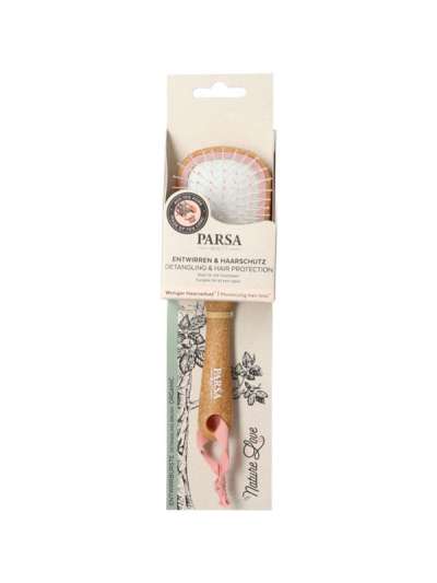 Parsa Beauty ovális hajkefe natúr parafából /kicsi - 1 db