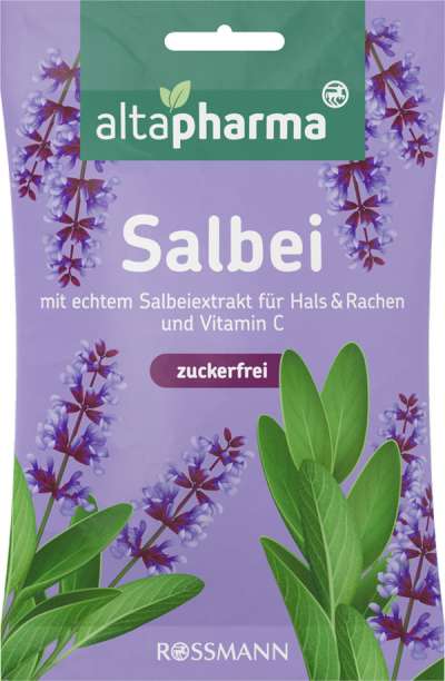 Altapharma zsálya ízű cukormentes cukorka - 75 g