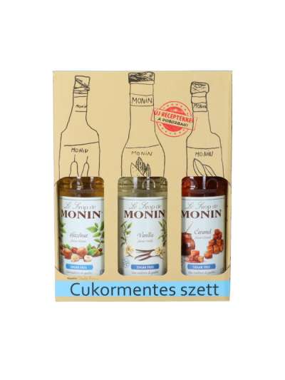 Monin cukormentes szett díszdobozban, többféle ízben 3x250 ml  - 750 ml
