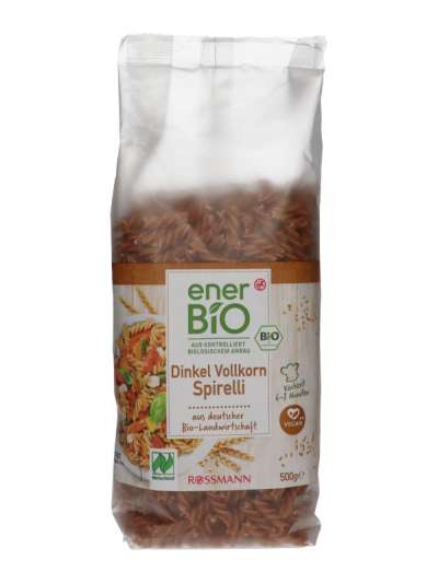 enerBio teljes kiörlésű tönköly spirelli - 500 g