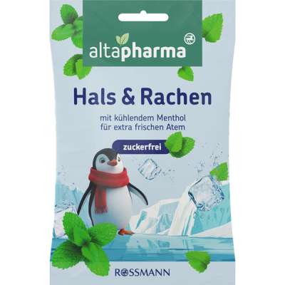 Altapharma mentolos torokcukorka édesítőszerekkel - 75 g