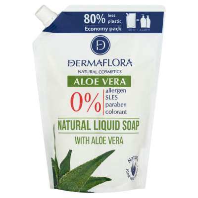 Dermaflora 0% folyékony szappan utántöltő aloe verával - 800 ml