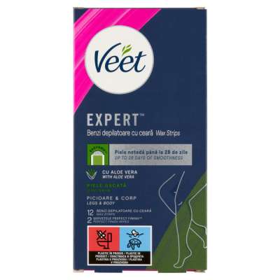 Veet Expert gyantaszalagok lábra és testre, száraz bőrre - 12 db