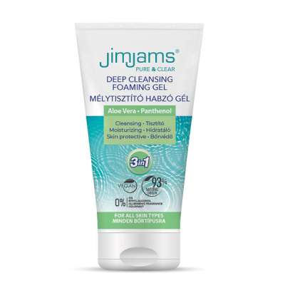 JimJams Pure & Clear mélytisztító habzó arclemosó gél - 150 ml