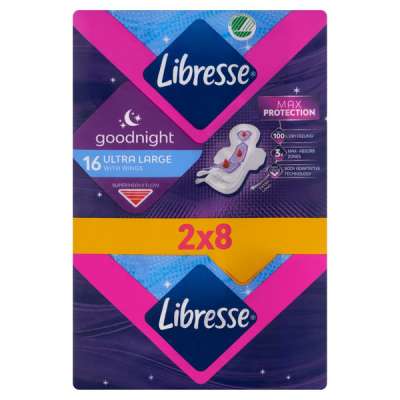 Libresse Ultra Goodnight Large Wings egészségügyi betét - 16 db