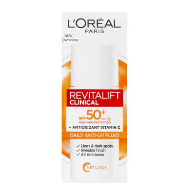 L'Oréal Paris Revitalift Clinical Daily UV-sugárzás elleni fluid SPF 50+ C-vitaminnal - 50 ml