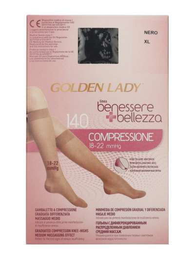 Golden Lady Benessere térdfix 140Den XL fekete - 1 db