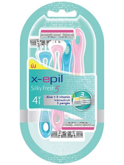 X-Epil Silky Fresh eldobható női borotva 3 pengés - 4 db