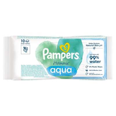 Pampers Harmonie Aqua nedves törlőkendő - 10 db