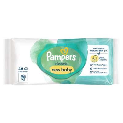 Pampers Harmonie New Baby törlőkendő, műanyagmentes - 46 db