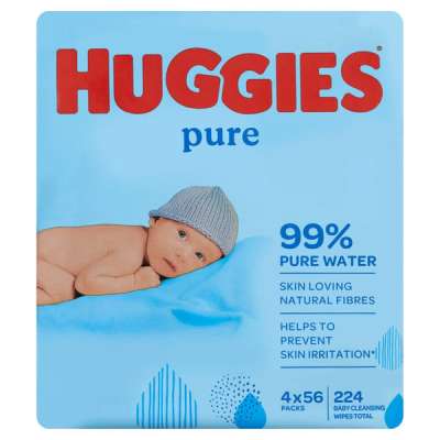 Huggies Pure Quad nedves törlőkendő - 224 db