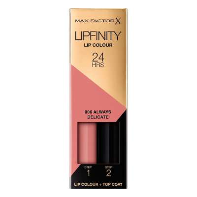 Max Factor Lipfinity kétlépcsős tartós ajakrúzs /006 always delicate - 1 db