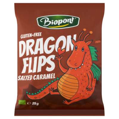 Biopont Dragon Flips Bio kukorica snack sós karamellás ízesítéssel - 25 g
