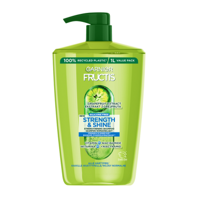 Garnier Fructis Strength & Shine hajerősítő sampon mindenféle gyenge és fakó hajra - 1000 ml