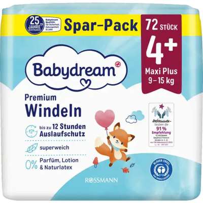 Babydream Maxi Plusz nadrágpelenka 4+ 9-15 kg - 72 db
