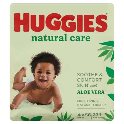 Huggies Natural Care Quad nedves törlőkendő - 224 db