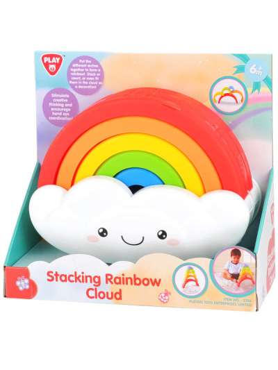 Playgo szivárványos vidám felhő bébijáték - 1 db