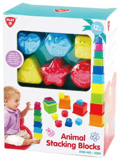 Playgo állatos toronyépítő játék - 1 db