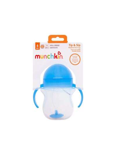 Munchkin itatópohár súlyozott szívószálas kék - 1 db