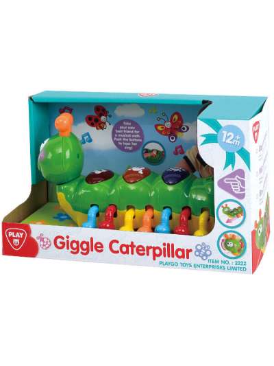 Playgo húzható zenélő bébi hernyó - 1 db