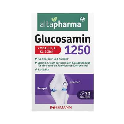 Altapharma étrend-kiegészítő tabletta glükózamin-szulfáttal, cinkkel és vitaminokkal - 30 db