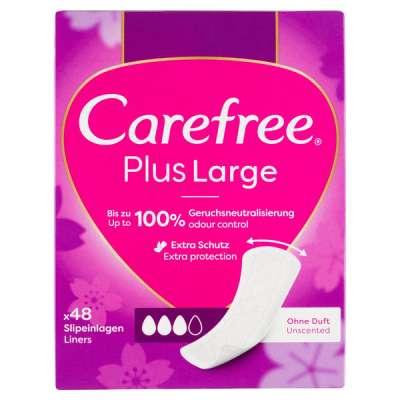 Carefree Plus Large tisztasági betét illatmentes - 48 db