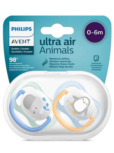 Philips Avent Ultra Air játszócumi 0-6 hónapos korig /fiú - 2 db
