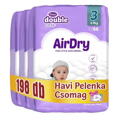 Violeta Double Care nadrágpelenka törlőkendővel 3-as méret 4-9 kb - 198 db