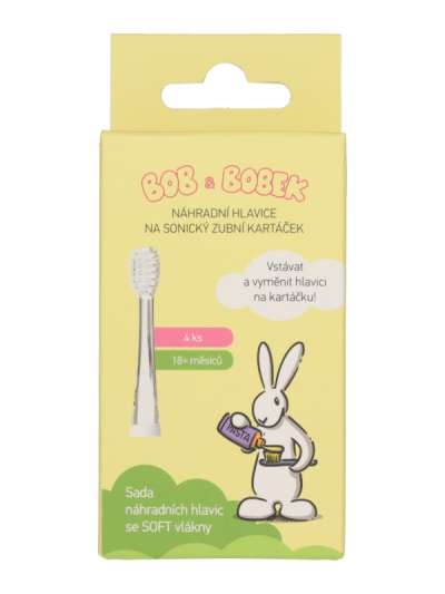 Bob&Bobek szónikus fogkefe pótfej 18 hónapos kortól - 4 db