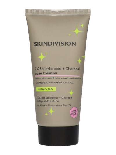 Skindivision 2% szalicilsav + aktív szén arctisztító - 150 ml