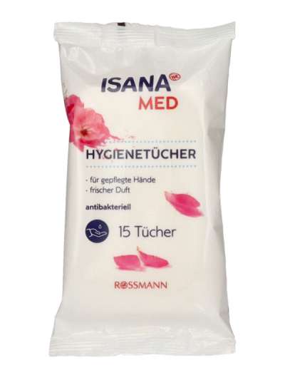 Isana Med higiéniai és frissítő kendő - 15 db