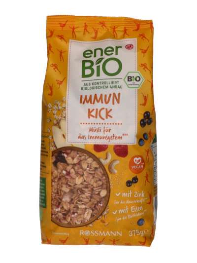 Ener-Bio Immun Kick pirított műzli gyümölcsökkel és kesudióval - 375 g