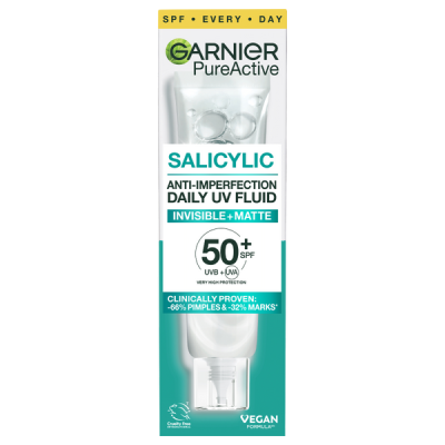 Garnier Pure Active BHA + Niacinamid mindennapos használatra szánt fluid bőrhibák ellen SPF 50+ - 40 ml